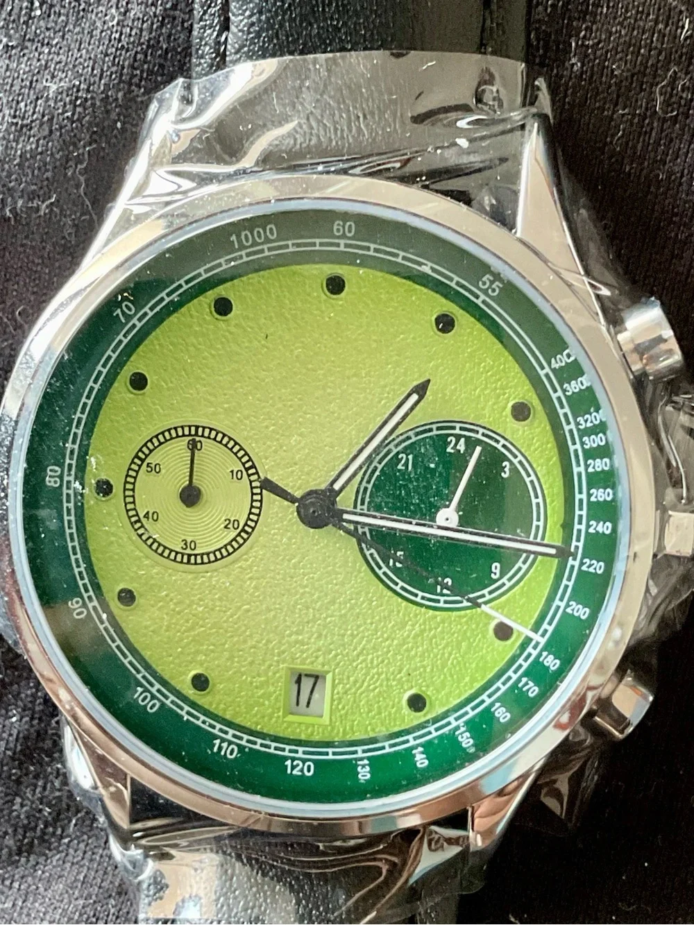 Brand New Colorful Lime Green And Avocado Green Joker Cat Chronograph Watch Date